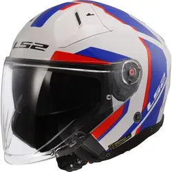 LS2 Jet-Motorradhelm INFINITY II FOCUS White Blue Red, S von LS2