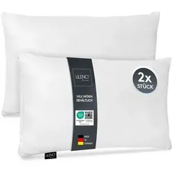 LILENO HOME Microfaser Kissen 40x60 cm [2er Set] bis 95 Grad waschbar mit Reißverschluss