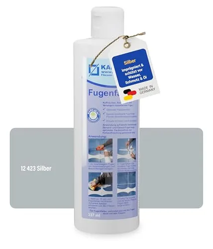 Karl Dahm® Fugenfärber Silber 237 ml – Hochwertige Fugenfarbe für Innen & Außen - KLEBEMITTEL & DICHTSTOFFE: Wasser- und schmutzabweisender Fugenfärber für strahlend schöne Fugen, ideal für Bad, Küche und mehr. Einfache Anwendung für langanhaltende Ergebnisse!
