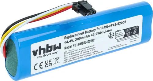 vhbw Akku kompatibel mit Xiaomi Xiaowa C10 C102-00, E25 E252-00, E20 E202-00, E35 E352-00 Saugroboter Blau (3000 mAh, 14,4 V, Li-Ion, ohne Gehäuse)