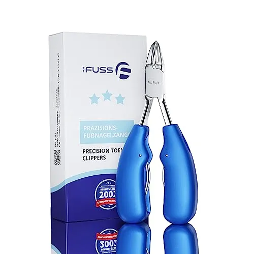 Mr. Fuss® Profi Nagelzange für Fußnägel zum Nägel selber machen robust aus hochwertigen Edelstahl Ideale Fußnagelschere für dicke Nägel Hilft gegen eingewachsene Zehennägel für Frauen & Männer