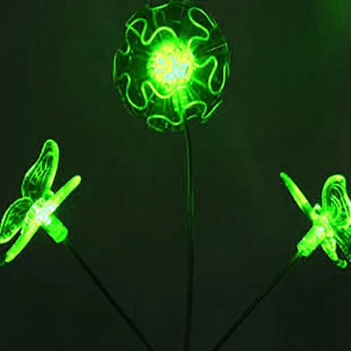 LED Solar Gartenstecker Leuchte Libelle Blumenstecker inkl. Erdspieß Blume Blüte Erdspieß warmweiß H65cm