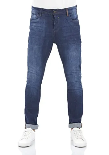 riverso Herren Jeans RIVToni Tapered Fit Dark Blue Denim - Modische Tapered Fit Jeans für Herren mit bequemen Stretchanteil. Perfekt für Alltag und Freizeit, bietet sie hohen Tragekomfort und eine moderne Passform. Praktische Taschen und robuste Nähte sorgen für Langlebigkeit.