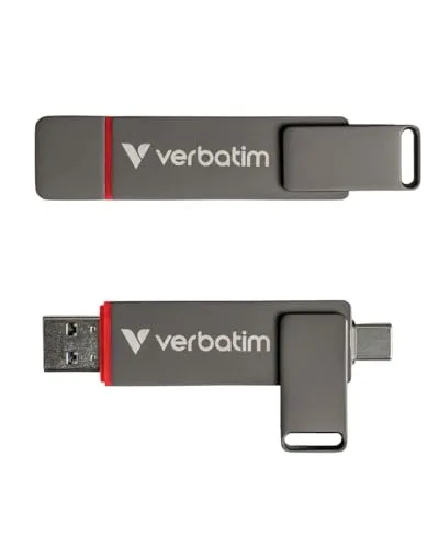 VERBATIM Dual QuickStick SSD USB-A/C 3.2 Gen1 128 GB - USB-Stick mit 128 GB, blitzschnelle Lesegeschwindigkeit von bis zu 550 MB/s, Dual-Interface für USB-A und USB-C, ideal für schnelle Dateiübertragungen.