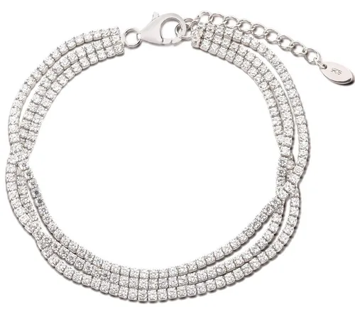 Schöner-SD 3-reihiges Tennisarmband aus 925 Silber mit Zirkonia - Elegantes Tennisarmband in 3 Reihen, besetzt mit hochwertigen Zirkonia. Perfekt für stilbewusste Damen, passt sich ideal an schmale bis mittlere Handgelenke an und lässt sich vielseitig kombinieren.