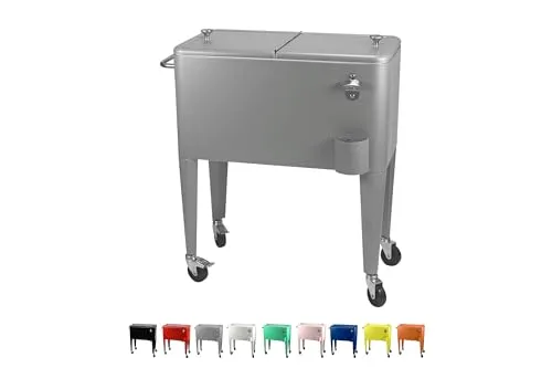 Kailua Cooler Trolley-Kühlbox - Kühlwagen in Grau, ideal für Picknicks und Ausflüge, mit großzügigem Fassungsvermögen für Getränke und Snacks.