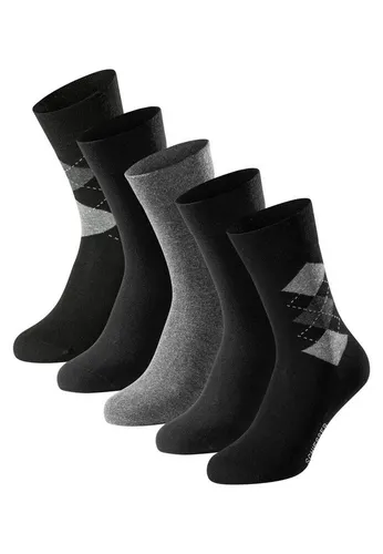 Schiesser Herren Bluebird Socken, 5er-Pack - Herrensocken in Schwarz und Graumelange mit druckfreiem Bund, ideal für den täglichen Komfort. Die spezielle Stay-fresh-Ausrüstung sorgt für langanhaltende Frische ohne Geruch.