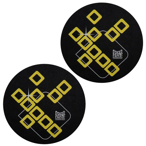 Slipmats Poker Flat Recordings Schwarz Gelb 1 Paar