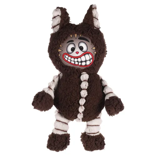 Flamingo Hundespielzeug Angru Squeaker Plüsch Katze Braun 30x21x35 cm