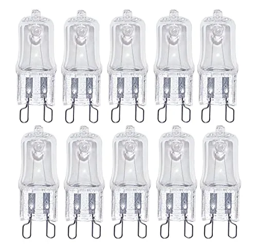 ShuoHui 10 Stück HaloPin Halogen Sockel G9 Sockel Dimmbar 18 Watt Ersatz für 18W 35° Abstrahlwinkel Warmweiß - 2700