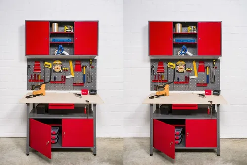 Kreher Werkstatt Werkbank Werkzeugschrank Werkzeuglochwand Metall abschließbar