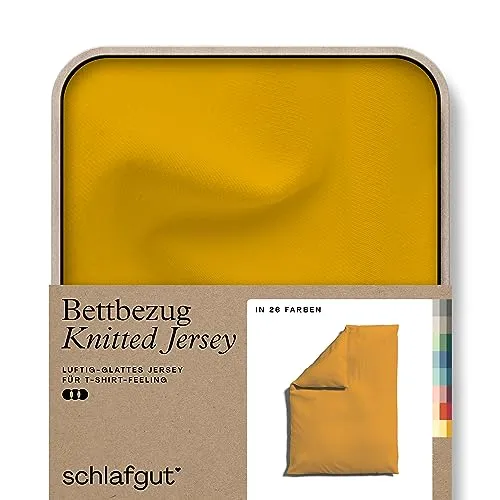 schlafgut Knitted Bio Bettbezüge 27001/2700K, 155 x 220 cm - Bettbezüge aus hochwertiger Bio-Baumwolle mit Elasthan, luftige und glatte Oberfläche, pflegeleicht ohne Bügeln, ideal für alle Jahreszeiten.