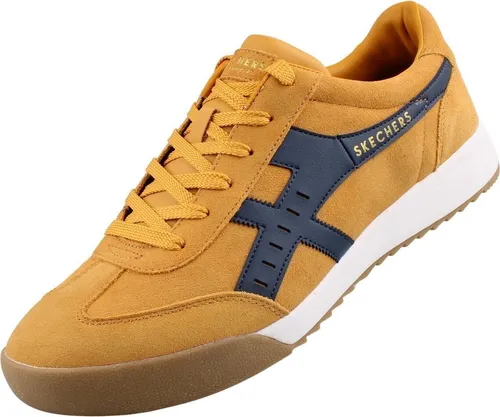 Skechers Zinger-Manchego 237351-GLD - Herren Sneaker in Gelb mit Wildleder-Obermaterial und luftgekühlter Memory Foam-Innensohle für optimalen Komfort und Stil. Ideal für den Alltag!