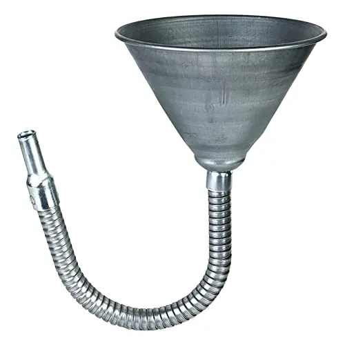 Metall Einfülltrichter öl Diesel Kfz Öltrichter, Einfülltrichter mit Abnehmbarem Schlauch & Sieb, Flexibler Metall Trichter für den Ölwechsel | Trichter Set für KFZ, Auto, Werkstatt & Haushalt