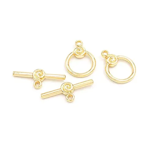 Knebelverschluss mit 18k Goldbeschichtung 2 Set von Vintageparts zum Schmuck selber Machen