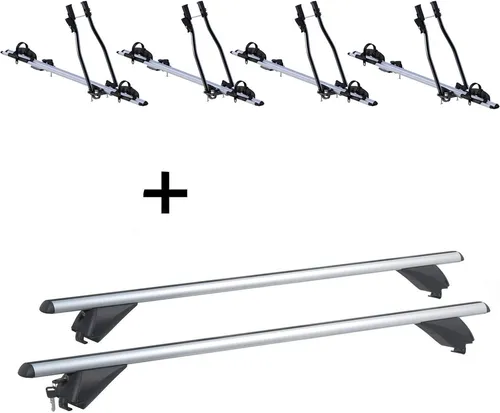 VDP Dachträger für Audi A4 Allroad (B9) ab 2016 - 4x Fahrradträger SAGITTAR - Dachgepäckträger mit 4x SAGITTAR Fahrradträgern, ideal für den aufrechten Transport aller Fahrradtypen. Hochwertige Aluminiumkonstruktion, leicht zu montieren und bis zu 90 kg belastbar.