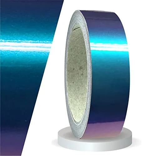 siviwonder Zierstreifen selbstklebend Folie Premium Shift Effect Farbwechsel Marine Violett Glanz 30 mm x 10 m Rolle Dekorband Auto Motorrad Boot Fahrrad Wohnwagen Helm Pinstripe Klebeband Linien