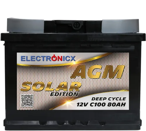 Solarbatterie 12V 80AH Electronicx Solar Edition AGM Batterie Solar Akku Versorg