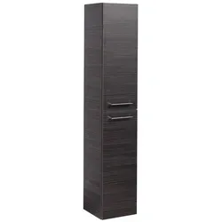FACKELMANN Hochschrank B.PERFEKT mit Soft-Close-System - Badezimmerschrank mit edler Holzoptik, Soft-Close-System für sanftes Schließen und vier Glaseinlegeböden für optimalen Stauraum. Maße: ca. 30 x 159 x 32 cm.