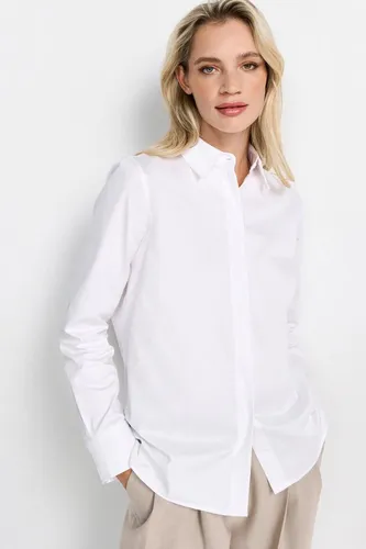 RICHROYAL Klassische Bluse mit Markenlabel - Bluse in Weiß, aus 100% Baumwolle, mit klassischem Schnitt und besonderem Markenlabel am Rücken – ideal für einen eleganten Casual-Look.