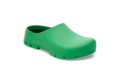 BIRKENSTOCK Super Birki 2.0 PU-Clog OB - Bold Green - Hochwertige Clogs für Damen, waschbar bis 80°C, ideal für medizinische Berufe und Gastronomie. Anatomisch geformtes Korkfußbett bietet besten Komfort und Sicherheit.