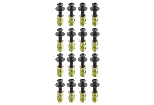 SO-TECH® Montagezubehör Schraubenset mit Gewinde-/Einschraubmuffen & Unterlegscheibe (1 St., je 16 Stück), Schrauben M6 x 25mm, Einschraubmuffen M6 x 20mm für Tischges