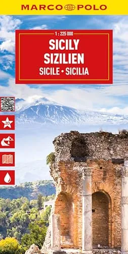 MARCO POLO Reisekarte Italien 14 Sizilien 1:225.000: Straßenkarte und Autokarte mit sehenswerten Strecken, Highlights und digitaler Erweiterung
