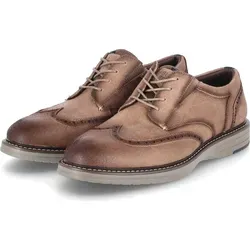 Bullboxer Leder-Schnürschuhe in Taupe, Größe 44, Herren - Herren-Schnürschuhe aus hochwertigem Leder in Taupe, mit rutschhemmender Laufsohle und verstärkter Hinterkappe für optimalen Komfort und Stil.
