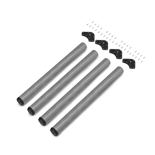 Emuca Regulierbare Tischbeine Ø60x830mm, 4er Set - Möbelfüße aus robustem Stahl, höhenverstellbar von 830-850mm, ideal für individuelle Tischhöhen und stabilen Stand.