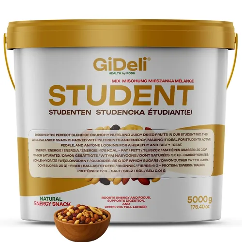 GiDeli Studentenfutter 5kg Eimer | Frucht-Nuss-Mix ohne Zusatzstoffe