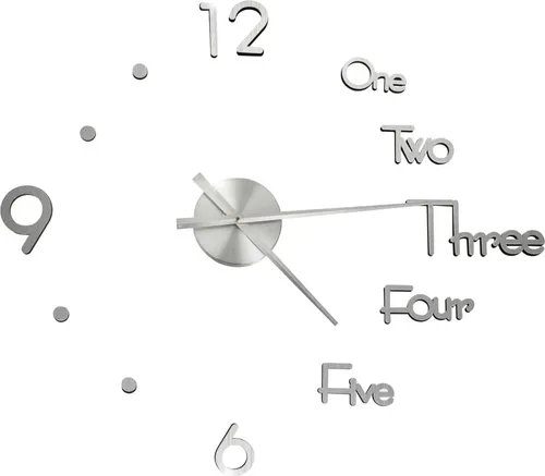 vidaXL 3D-Wanduhr Modernes Design Silbern 100 cm XXL - Wohnaccessoires - Diese elegante 3D-Wanduhr verleiht Ihrem Raum Stil und Individualität. Sie ist DIY-freundlich, einfach zu montieren und beeindruckt mit ihrem glänzenden Design.