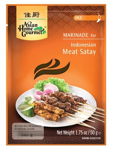 ASIAN HOME GOURMET Marinade Sauce für Saté Spieße indonesischer Art 50g | Mild