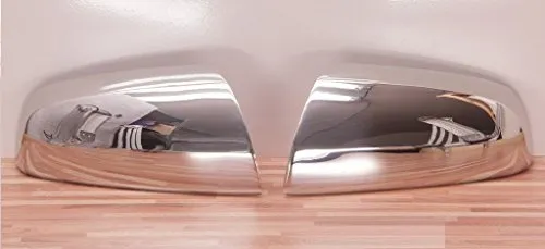 RECAMBO Spiegel Kappen Edelstahl kompatibel für Opel Astra J - Hochglanz poliert, Chrom Look - Styling und Schutz für ihr Auto