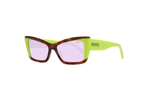 Emilio Pucci Sonnenbrille EP0205 53Y 54 - Stilvolle Damenbrille - Sonnenbrillen für Damen mit mehrfarbigem Rahmen und lila Gläsern, bieten 100% UVA & UVB Schutz. Ideal für modebewusste Frauen, die Stil und Sicherheit kombinieren.