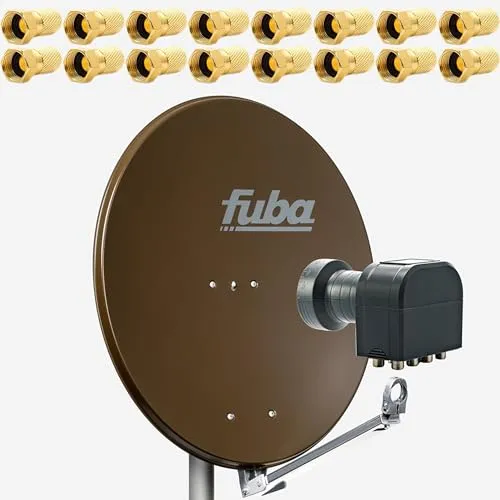 Premium X Set Fuba DAL 800 B 80cm Schüssel Alu Spiegel mit DEK 818 Octo LNB - SAT-Antennen für 8 Teilnehmer, inklusive robustem Alu-Spiegel und optimierter Mobilfunkabschirmung, HDTV, 4K und 3D-kompatibel.