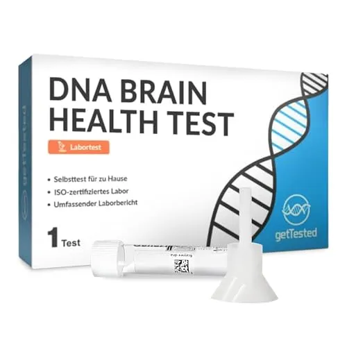 Produktbild GetTested DNA-Gehirngesundheitstest Labortest für zu Hause DNA-Speicheltestkit zur umfassenden genetischen Analyse von 288 Genen in Zusammenhang mit mentaler Gesundheit Stimmung Gedächtnis und Stress