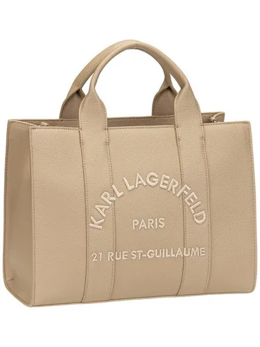 Karl Lagerfeld Rsg Handtasche 34 cm beige TAS056240 - Elegante Handtasche aus der Rsg-Serie von Karl Lagerfeld. Mit raffinierten Innenfächern und praktischem Reißverschluss für schnellen Zugriff. Das hochwertige Material sorgt für Glanz und Langlebigkeit. Abnehmbarer, verstellbarer Umhängeriemen für vielseitigen Tragekomfort.