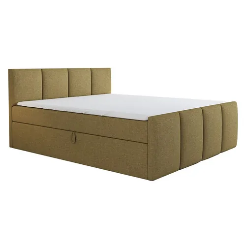 Boxspringbett ECOS 120 x 200 mit Bettkästen und Topper in Hellbraun - Stylisches Boxspringbett mit Bonellfederkernmatratze und praktischem Bettkasten. Ideal für jeden Raum, bietet es optimalen Schlafkomfort und zusätzlichen Stauraum. Pflegeleicht und in verschiedenen Farben erhältlich.