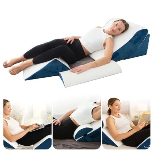 MKS 4-teiliges Keilkissen Set – Ergonomisches Lesekissen für Sofa & Bett