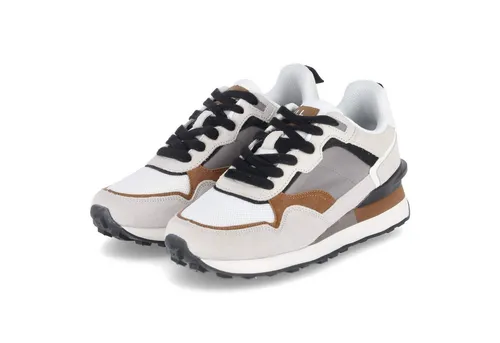 Bullboxer Herren Leder-Sneakers in Creme/Grau - Größe 43 - Hochwertige Bullboxer Herrensneakers aus Veloursleder in Creme/Grau, mit rutschhemmender Sohle und verstärktem Design für optimalen Tragekomfort.