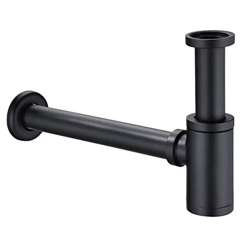 Bernstein Siphon 1924 für Waschbecken in Schwarz - Eleganter Geruchsverschluss in Schwarz, ideal für stilvolle Badezimmer. Robuste Bauweise sorgt für zuverlässige Funktionalität und einfache Montage.