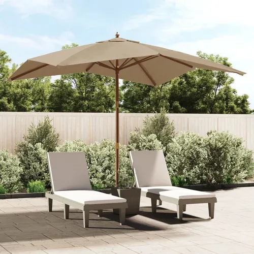 Maison Exclusive Sonnenschirm mit Holzmast Taupe 300x300 cm