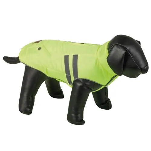Nobby Hundemantel NAUPO neon gelb 20 cm - Hochsichtbarer Hundemantel in Neongelb mit reflektierenden Streifen. Weiches Fleecefutter sorgt für Komfort, während die wasser- und windabweisende Kunstfaser optimalen Schutz bietet. Waschbar bis 30°C.