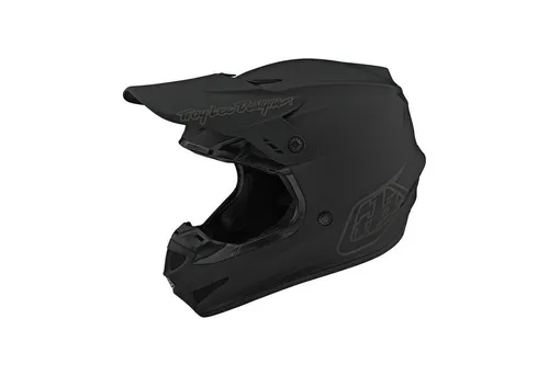 Troy Lee Designs GP Mono Jugend Motocross Helm, schwarz, Größe L - Jugendmotocrosshelm mit 3D-konturierten Wangenpolstern und Notentriegelung für optimale Sicherheit. Ideal für junge Fahrer – robust und stylisch.
