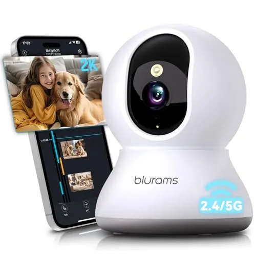 blurams 2K 360° WLAN Überwachungskamera - Überwachungskamera mit 2K-Auflösung und 360° Abdeckung, ideal für Innenräume. Intelligente Bewegungsverfolgung und Nachtsicht sorgen für Sicherheit rund um die Uhr.