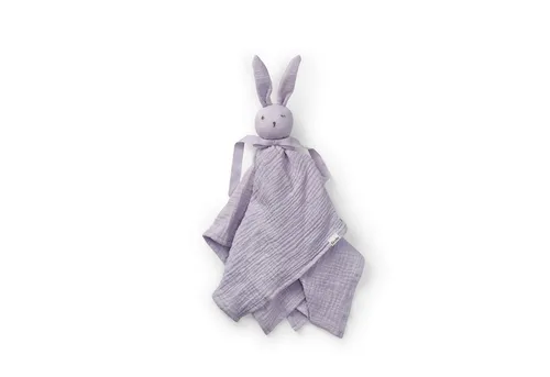 Elodie Schmusetuch Blinkie - Lola, Lavender Love - Stilltuch mit niedlichem Hasenköpfchen, aus weichem Baumwoll-Musselin, ideal zum Kuscheln und für unterwegs, Größe: 46 cm.