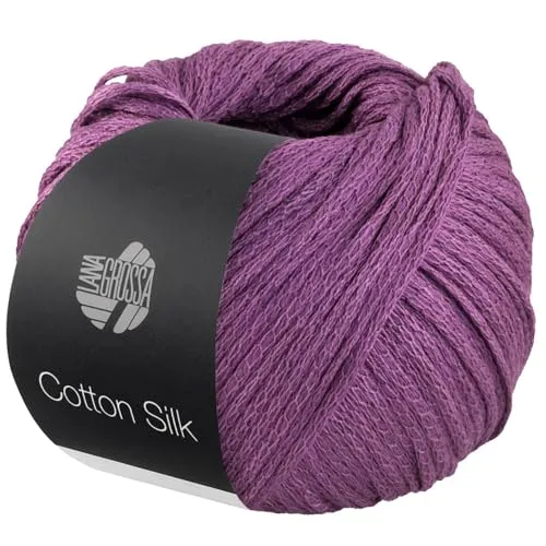 LANA GROSSA Cotton Silk | Edles Effektgarn aus Maulbeerseide gefüllt mit Baumwolle | Handstrickgarn aus 70% Baumwolle & 30% Seide | 50g Wolle zum Stricken & Häkeln | 140m Garn FB 2