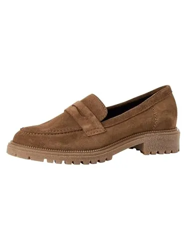 Tamaris Damen Loafer flach Leder, braun, 40 EU in braun von Tamaris