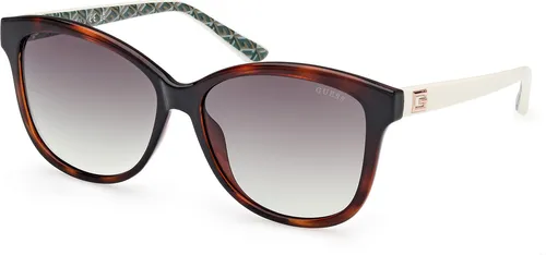Guess GU7920 Damen-Sonnenbrille - Stilvolle Vollrand-Runde Acetat-Gestell - Sonnenbrillen | Elegantes braunes Acetat-Gestell mit grünem Verlaufsglas für einen trendigen Look und optimalen UV-Schutz.