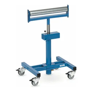 fetra Rollenbock 3191 - Plattenroller für die Unterstützung von Langmaterialien, stufenlos höhenverstellbar und mit pneumatischer Absenkdämpfung für optimale Handhabung.